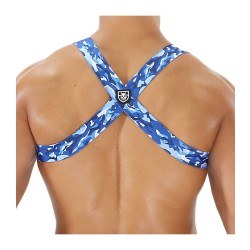 TOF Elastisches Harness Party Boy Blau Camo