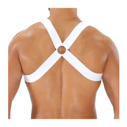 TOF Elastisches Harness Fetish Weiss