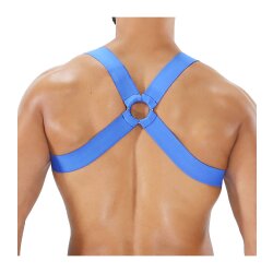 TOF Elastisches Harness Fetish Blau