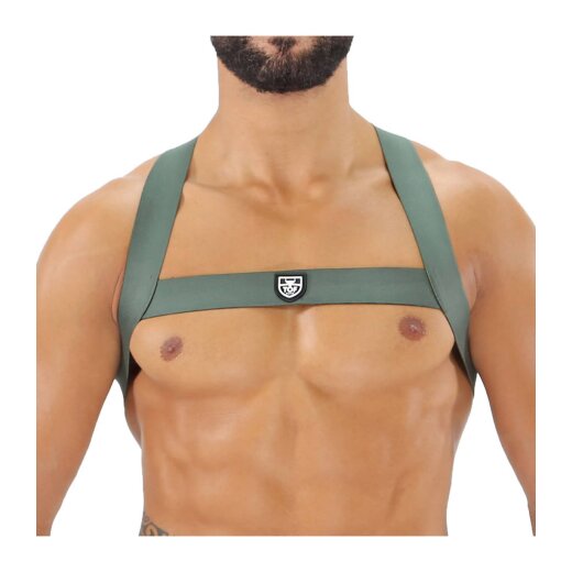 TOF Elastisches Harness Fetish Khaki