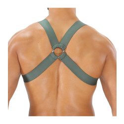 TOF Elastisches Harness Fetish Khaki