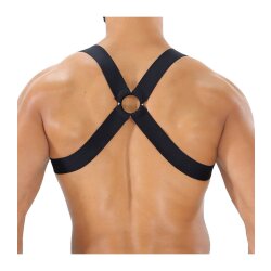 TOF Elastisches Harness Fetish Schwarz