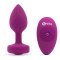 B-VIBE Vibrierender Analplug aus samtigem Silikon mit Zierstein &amp; Fernbedienung  S/M Pink Ruby