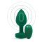 B-VIBE Vibrierender Analplug aus samtigem Silikon mit Zierstein & Fernbedienung  M-L Emerald