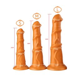 KIOTOS GOLDPLAY Dildo Beast L aus Soft Silikon &Oslash; 6,50 - 8,50  x 32,0 cm Golden