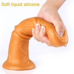 KIOTOS GOLDPLAY Dildo Beast L aus Soft Silikon &Oslash; 6,50 - 8,50  x 32,0 cm Golden