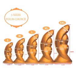 KIOTOS GOLDPLAY Dildo Alien XXL aus Soft Silikon Ø 5,0 - 9,0  x 28,0 cm Golden