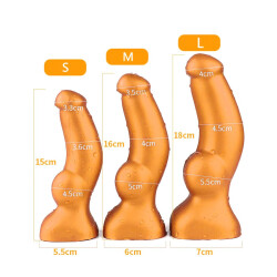 KIOTOS GOLDPLAY Dildo Dildo S aus Soft Silikon &Oslash; 3.6 - 3.5 x 15,0 cm Golden