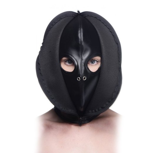 STRICT Zip Front Bondage Hood Schwarz