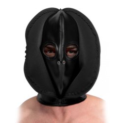 STRICT Zip Front Bondage Hood Schwarz