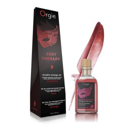 ORGIE Lips Massage Set mit Feder &amp; Erbeerengeschmack 100ml