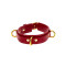 TABOOM Halsband Deluxe mit 3 D-Ringen aus PU-Leder Rot &amp; Gold