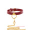 TABOOM Halsband schmal aus PU-Leder Rot &amp; Gold
