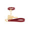 TABOOM Halsband schmal aus PU-Leder mit Metallleine Rot &amp; Gold