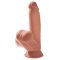 KING COCK PLUS 3D Dildo mit schwingenden Hoden & Saugfuss Caramel 21,5 cm