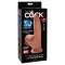 KING COCK PLUS 3D Dildo mit schwingenden Hoden & Saugfuss Caramel 21,5 cm