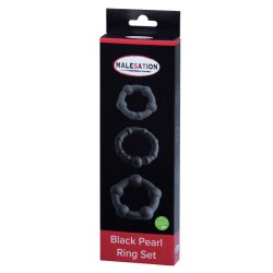 MALESATION Black Pearl Penisring Set 3-teilig