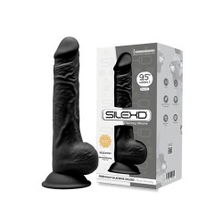 SILEXD Model 1 Dildo 24 x 4,5 cm mit Saugfuss Schwarz