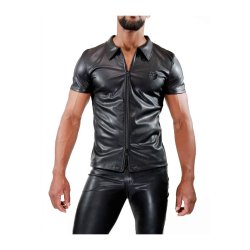 TOF Fetish Hemd mit Zip Schwarz