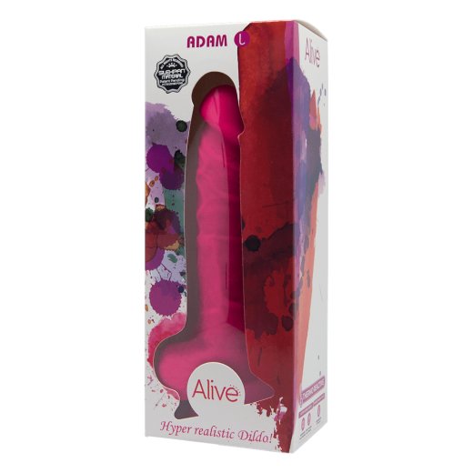 ALIVE Adam Dildo mit Hoden & Saugnapf L Pink