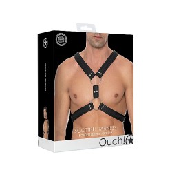 OUCH Harness Scottish aus Bonded Leder S/M Schwarz