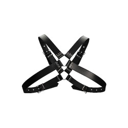 OUCH Harness Buckle aus Bonded Leder OS Schwarz