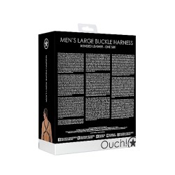 OUCH Harness Buckle aus Bonded Leder OS Schwarz