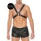 OUCH Harness Buckle aus Bonded Leder OS Schwarz