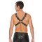 OUCH Harness Buckle aus Bonded Leder OS Schwarz