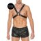 OUCH Mens Large Buckle Harness aus Bonded Leder OS Schwarz