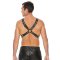 OUCH Mens Large Buckle Harness aus Bonded Leder OS Schwarz