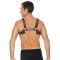 OUCH Harness Brust Bulldog aus Bonded Leder L/XL Schwarz