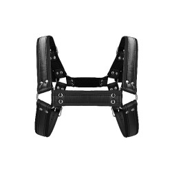 OUCH Harness Brust Bulldog aus Bonded Leder S/M Schwarz