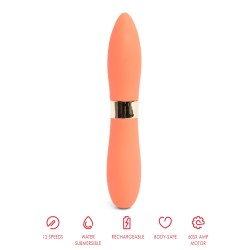 NU SENSUELLE Bullet Deux Doppeldeitig aus Silikon mit 12 Vibrationsstufen Orange