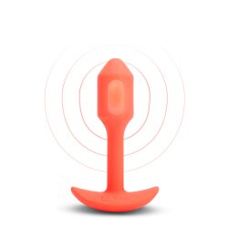 B-VIBE Snug Plug 1 mit Vibration aus samtigem Silikon Orange