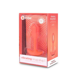 B-VIBE Snug Plug 1 mit Vibration aus samtigem Silikon Orange