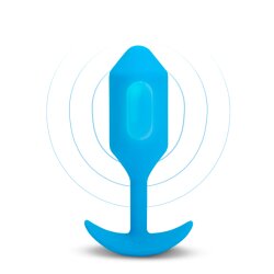 B-VIBE Snug Plug 3 mit Vibration aus samtigem Silikon Blue