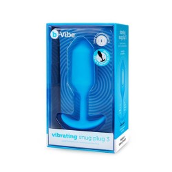 B-VIBE Snug Plug 3 mit Vibration aus samtigem Silikon Blue