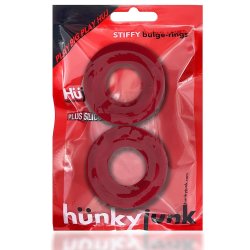 HÜNKYJUNK Stiffy Penisringe 2er Set aus Plus+ Silikon Cherry Ice