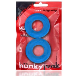 HÜNKYJUNK Stiffy Penisringe 2er Set aus Plus+ Silikon Teal Ice