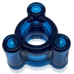 OXBALLS Heavy Squeeze Hodenstrecker aus Flex TPR mit 3 Gewichten Blau