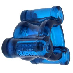 OXBALLS Heavy Squeeze Hodenstrecker aus Flex TPR mit 3 Gewichten Blau