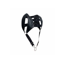 MALE BASICS Dngeon Harness mit Cockring aus Faux Leder Schwarz O/S