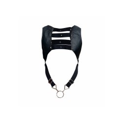MALE BASICS Dngeon Harness mit Cockring aus Faux Leder Schwarz O/S