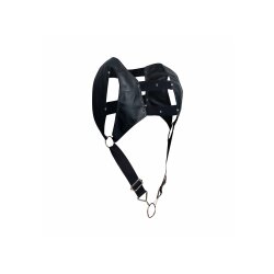 MALE BASICS Dungeon Harness mit Cockring aus Faux Leder Schwarz O/S