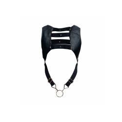 MALE BASICS Dungeon Harness mit Cockring aus Faux Leder Schwarz O/S