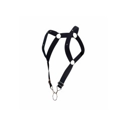 MALE BASICS Dngeon Straight Back Harness aus Faux Leder Schwarz O/S