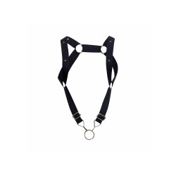 MALE BASICS Dngeon Straight Back Harness aus Faux Leder Schwarz O/S