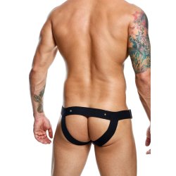 MALE BASICS Dngeon Jockstrap aus Faux Leder mit Cockring Schwarz O/S