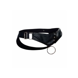MALE BASICS Dngeon Jockstrap aus Faux Leder mit Cockring Schwarz O/S